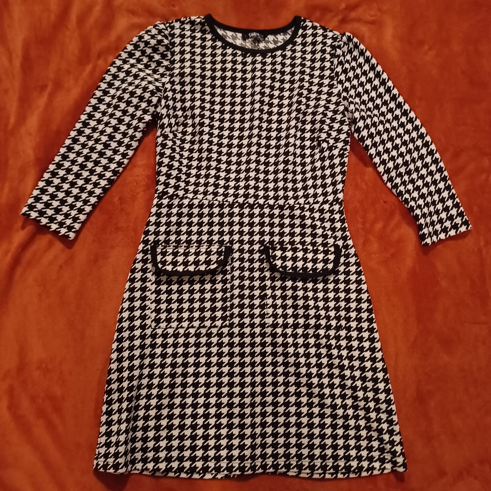 SHEIN Houndstooth Dress • XS